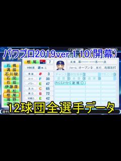 [x]【パワプロ2019】12球団全選手能力データver.1.10（4/23アップデート）【実況パワフルプロ野球2019】 - YouTube