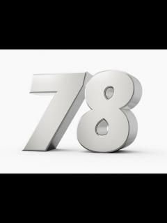 [x]Premium Photo | Silver 3d numbers 78 Seventy Eight Isolated white ...