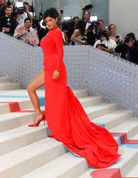 Met Gala 2023: Kylie Jenner Stuns in Sexy Fire Red Ensemble | Us ...